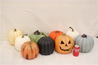 Assorted Lot of Pumpkins & Jack-O-Lanterns