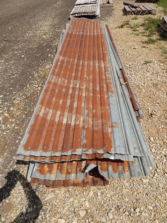 Pallet of used steel panels; 32" W; various lengt