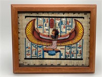 8x10” Egyptian Hathor Painting On Papyrus