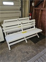 2- plastic benches (1-damaged on corner)