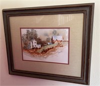 Original Warren Bennett Watercolor Side Hill Farm