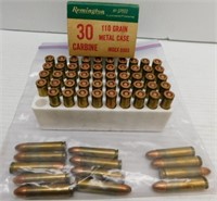 (62) Rounds of 30 carbine including 110GR metal