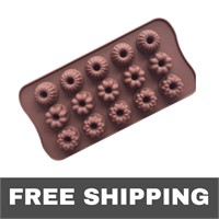 NEW 15 Hole Flower Shape Silicone Mould Tray