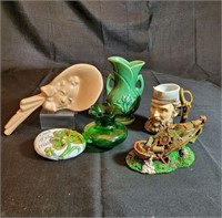 Misc Lot of Planter, Vases, Pitcher & Luck of the