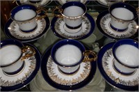 Lot 6 German Demitasse  w Cobalt and Gold trim