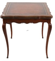 VINTAGE TOOLED LEATHER TOP GAME TABLE