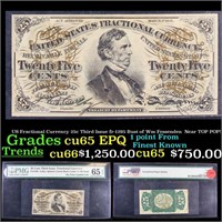 US Fractional Currency 25c Third Issue fr-1295 Bus