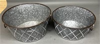 2 - Decroative Galvanized Bowls