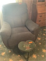 La-z-boy upholstered recliner, & heart shaped stoo