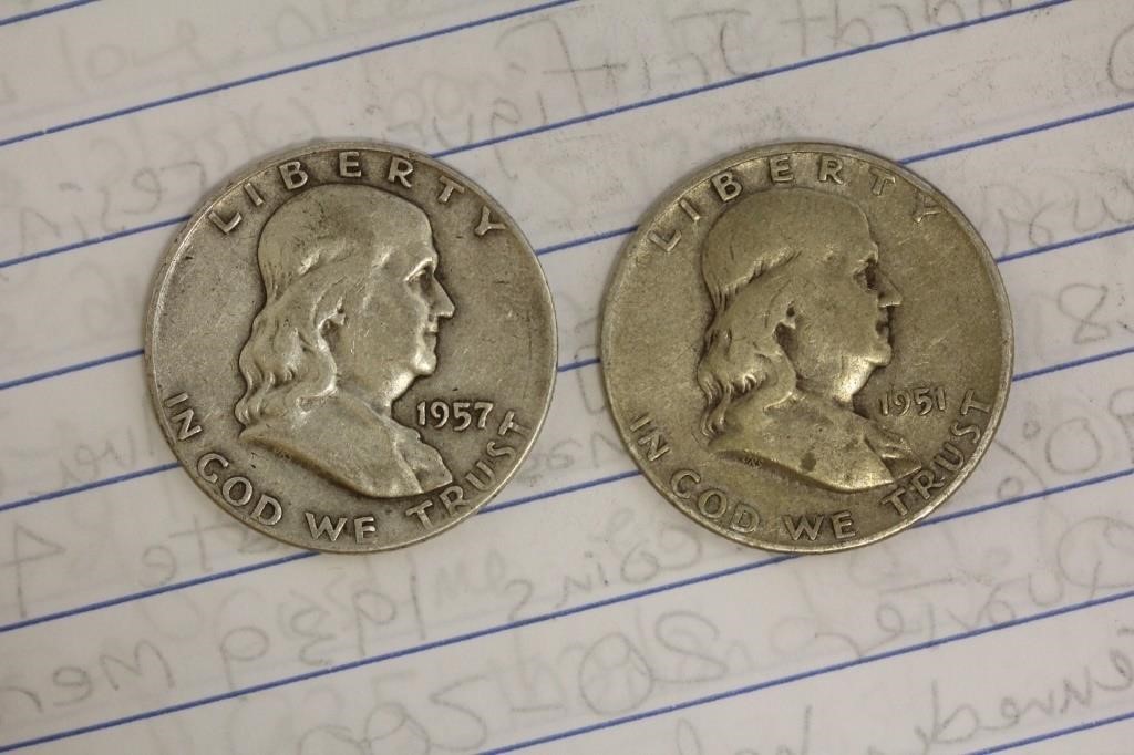 Lot Of 2 Franklin Halves