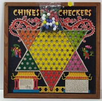 VINTAGE CHINESE CHECKERS w/ MARBLES