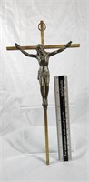 10" brass bronze crucifix