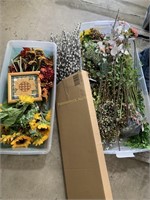 Two Totes Plus Faux Flowers and Long Stem Greenery