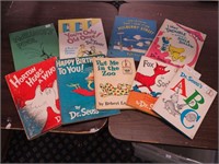 Nine Dr. Seuss books: three are 9 1/4" x 6 3/4"