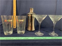 Martini Mixer & variety of glasses