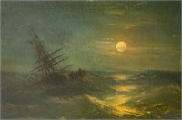 James Edward Buttersworth Oil on Canvas Ship