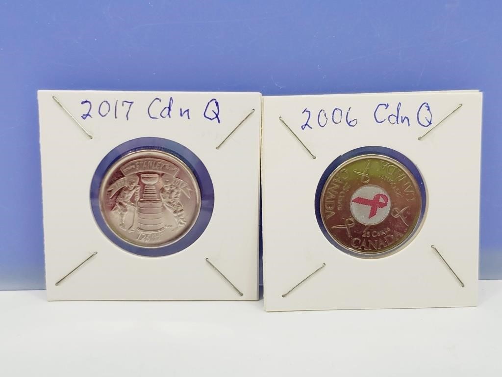 2017/2006 Lot of 2 Collectible Quarters Canadian 2