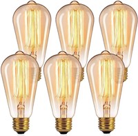 6Pcs Vintage 60 Watt Incandescent Light Bulbs