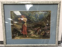 Framed Print of A Shepherd and Her Goats,