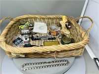 basket of various collectibles
