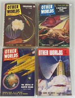 4pc 1950-53 Other Worlds Science Fiction Books