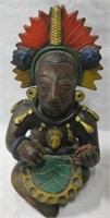 11" Tall Mayan Ceramic Sitting Figurine