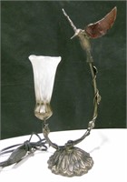 Hummingbird & Flower 16.25" Tall Lamp - Works