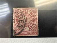 1868 N GERMAN CONFERENCE ROULETTED STAMP