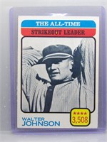 1973 Topps All Tme Strikeout Leader Walter Johnson