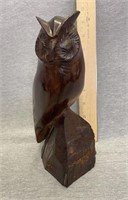 Iron Wood Carved Owl