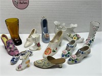 Miniature Shoes/Boots, Glass, Porcelain, Resin