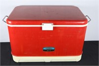 Vintage Red Thermos Brand Cooler