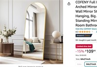 COFENY Full Length Mirror, 64" x 21" Arched Mirror