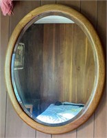 Oak Old Beveled Edge Mirror