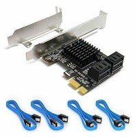 NEW - Ziyituod PCIe SATA Card, 4 Port with 4 S