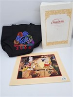 Snow White Disney Lithograph 1994 and Bag