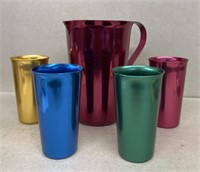 Aluminum pitcher and cups