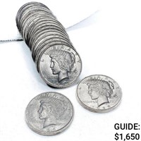 1923 Silver Peace Dollar Roll (20 Coins)