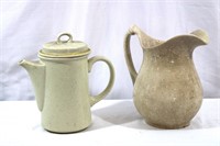 OLD Iron Stoneware Pitcher + Hearthside Coffee Pot