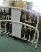 Vintage metal full size bed with rails