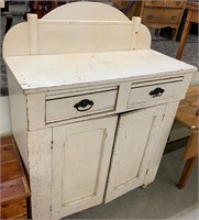 Primitive White Painted Jelly Cupboard