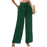 XL  Sz XL Chiclily Women's Belted Wide Leg Pants