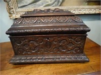 Carved German Black Forest Tea Caddy