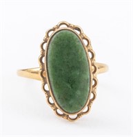 10K Yellow Gold Jade Ring