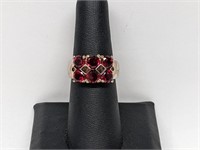 Vermeil/.925 Sterling Silver Red Stone Ring