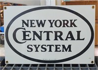 NEW YORK CENTRAL MODERN RAILROAD SIGN 7X12