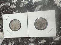 TWO 1936 BUFFALO NICKELS