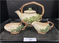 4pc McCoy Ivy Teapot & Creamer Set.