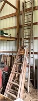 (2) 6' Wood Ladders, 22' Extension Ladder