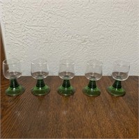 5- RETRO GREEN BEEHIVE SHOT GLASSES